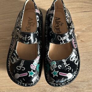 ALEGRIA Kid-Vin-353 Rock Star Black Mary Jane Paloma Shoes US Kid size 12